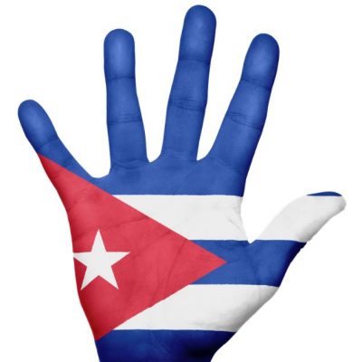 쿠바 국기 손바닥 오른손 페인팅