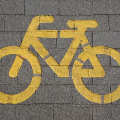 bike 자전거 페인팅 표시 노란색 도로 땅 바닥