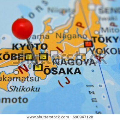 지도 일본 아시아 핀 마크 오사카