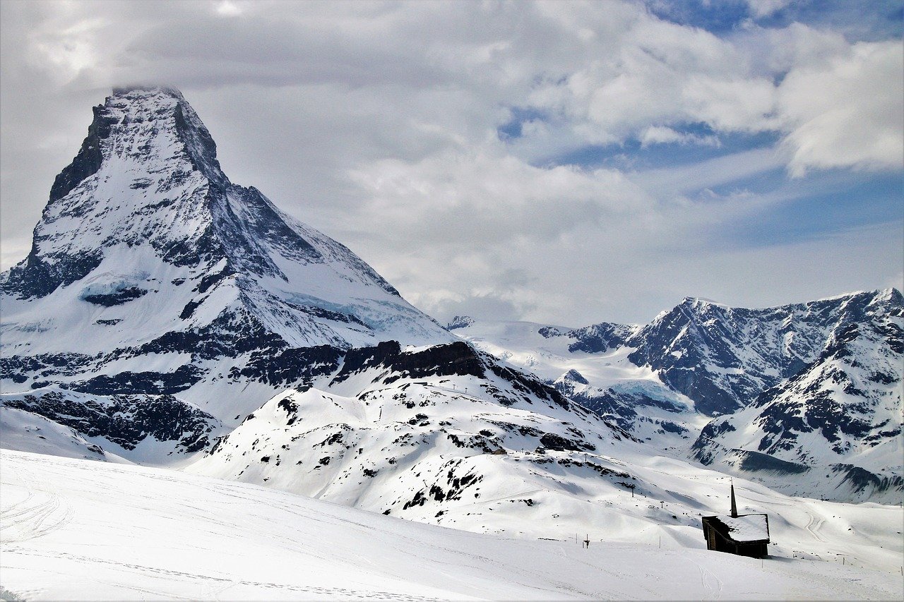 알프스산맥 산 눈 자연 스키