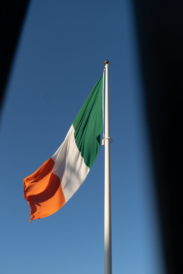 아일랜드 국기 녹색 흰색 주황색
