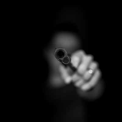 총 총구 흑백사진