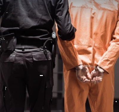 구금 용의자 수갑 범죄자 교도소 체포