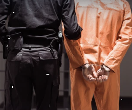 구금 용의자 수갑 범죄자 교도소 체포